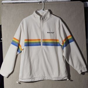 Vintage Wilbur Soot Polaroid Sweater Mens XL Oversized 1/4 Zip Pullover Rainbow